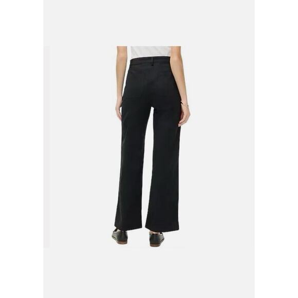 J.Crew Factory Wide Leg Chino Pants 10P black High Rise Workwear Casual NWT - Picture 4 of 13